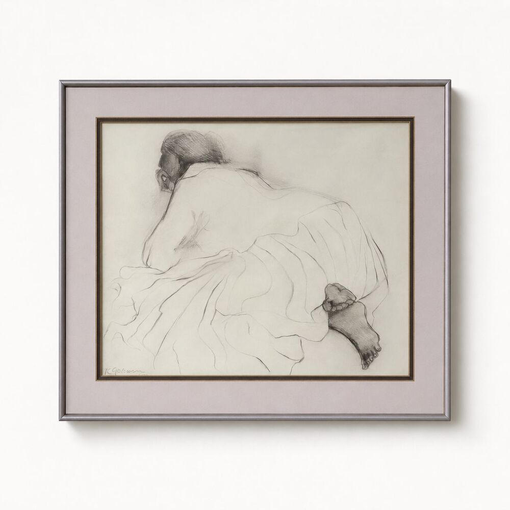 R.C. Gorman Pensive Woman 1979 Offset Lithograph Framed Vintage 21x25